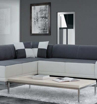 Kursi Sofa Minimalis Kombinasi Abu Kebiruan dan Putih